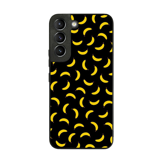 Bananas Fruit Pattern Black Galaxy S22 / S22 Plus Case