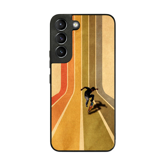 Vintage Skateboard On Colorful Stipe Runway Galaxy S22 / S22 Plus Case