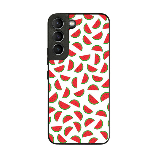 Watermelon Fruit Pattern White Galaxy S22 / S22 Plus Case