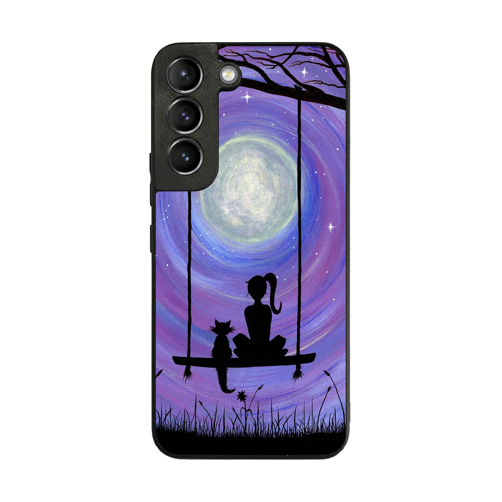 Girl Cat and Moon Galaxy S22 / S22 Plus Case