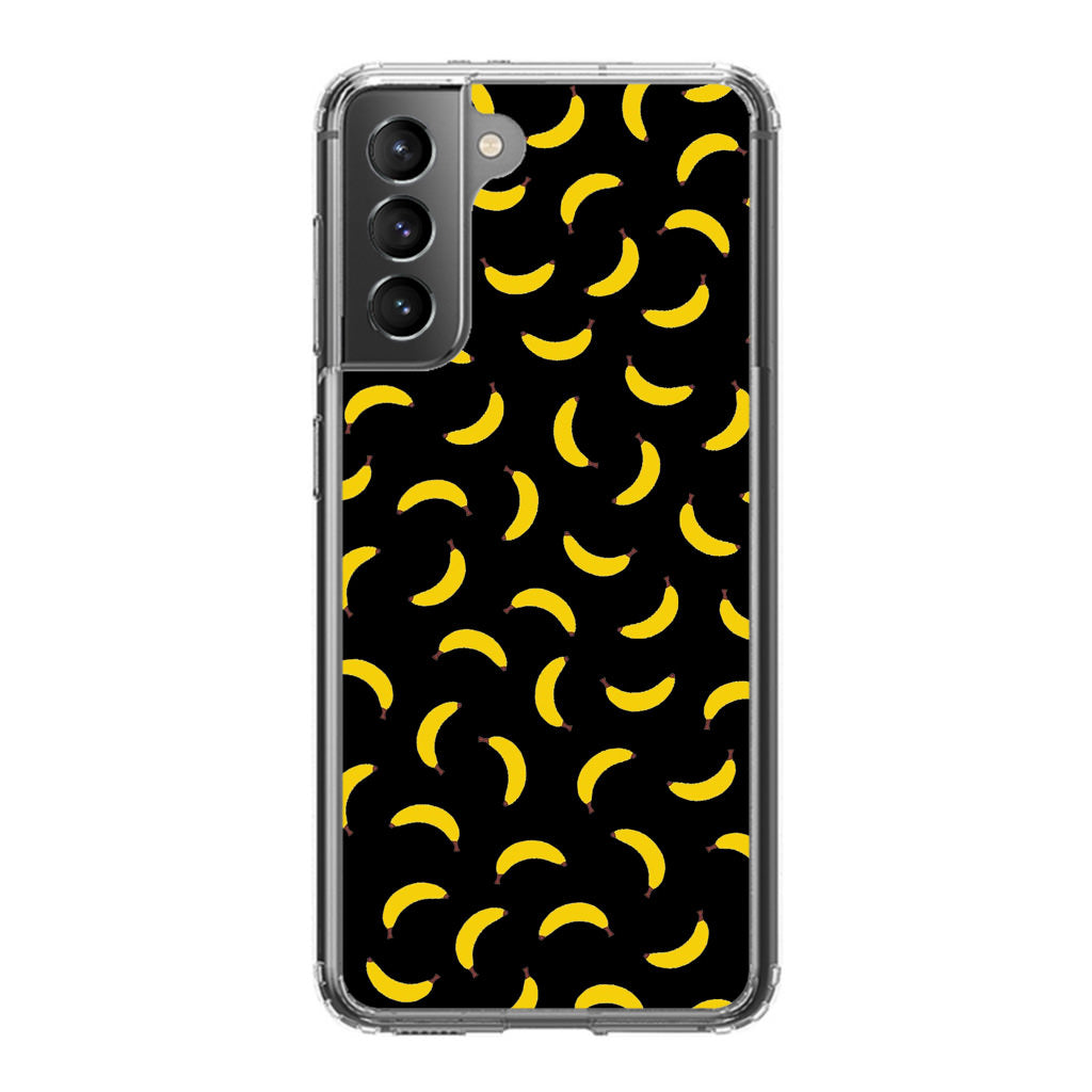 Bananas Fruit Pattern Black Galaxy S22 / S22 Plus Case