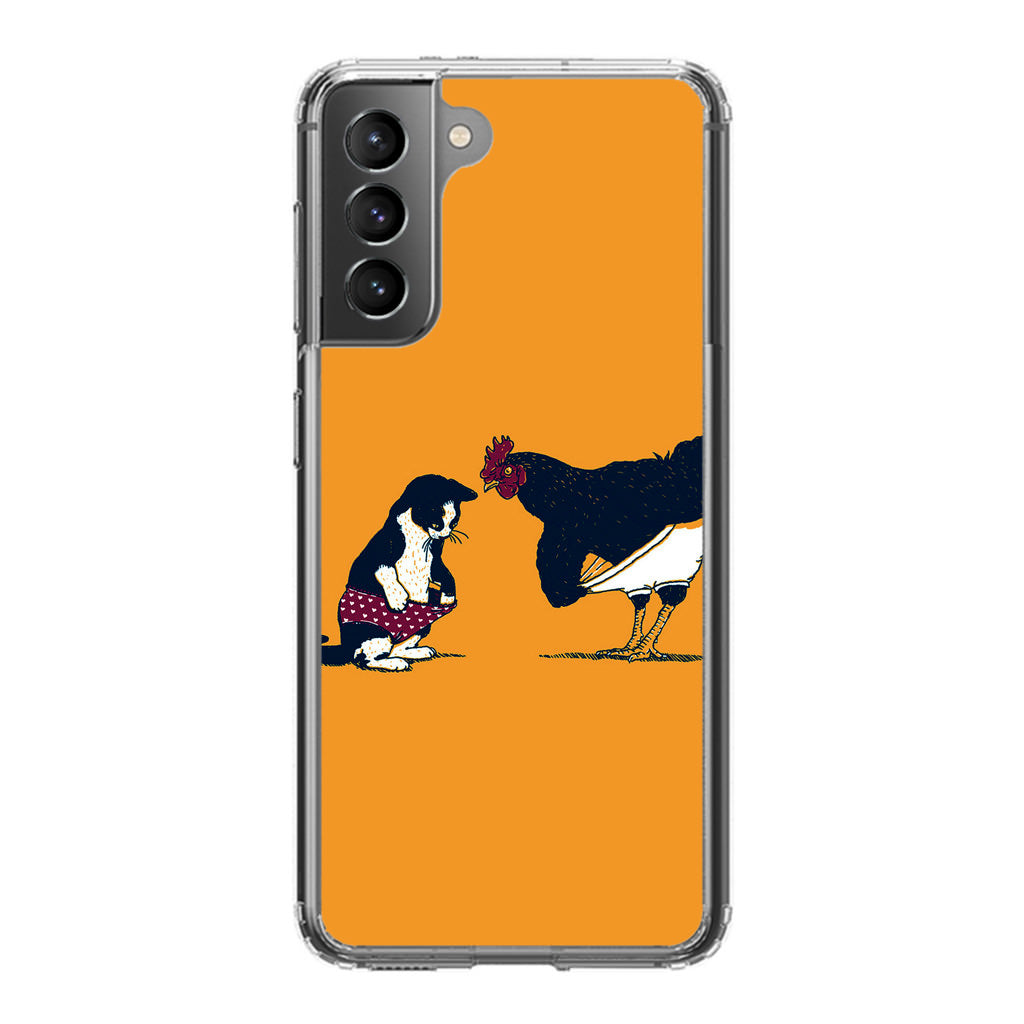 Cat Chicken Yellow Underwear Cute Galaxy S22 / S22 Plus Case