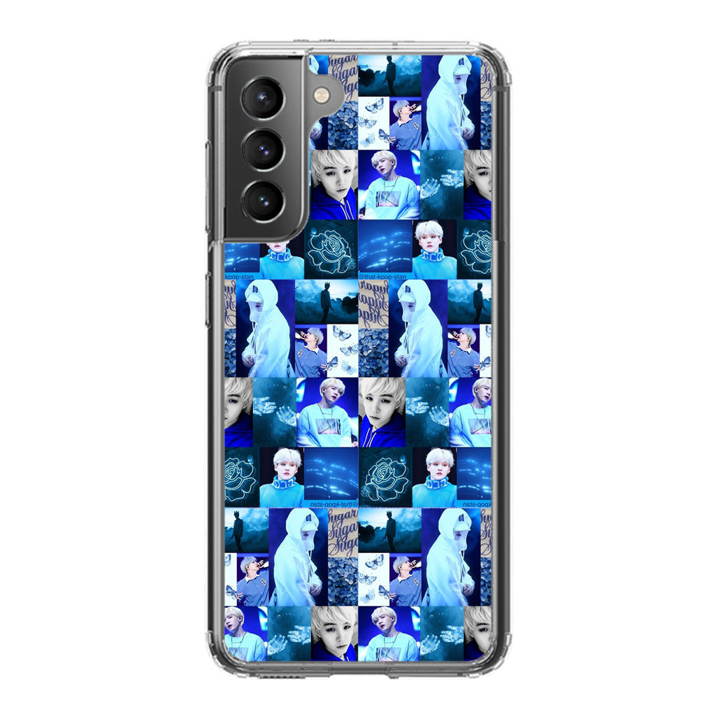 BTS Suga Blue Aesthetic Collage Galaxy S22 / S22 Plus Case