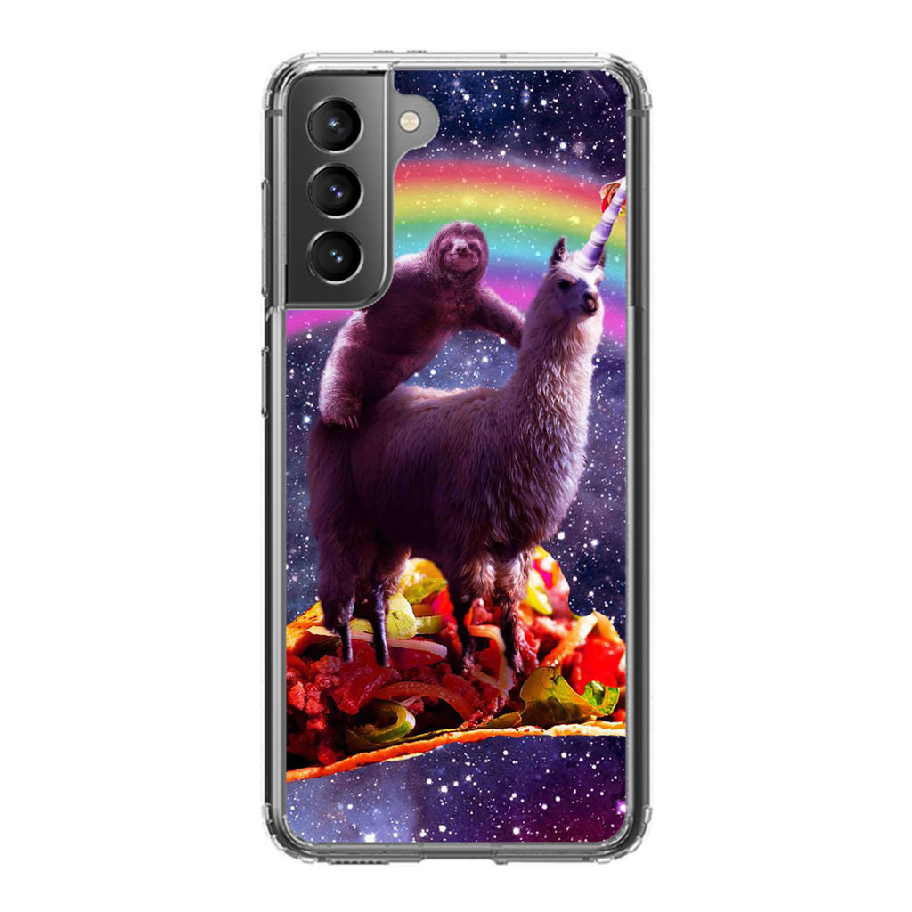 LLama And Sloth On Space Galaxy S22 / S22 Plus Case