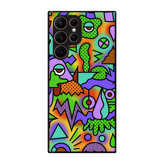 Abstract Colorful Doodle Art Galaxy S22 Ultra 5G Case