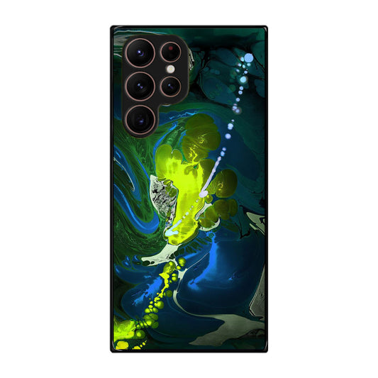 Abstract Green Blue Art Galaxy S22 Ultra 5G Case