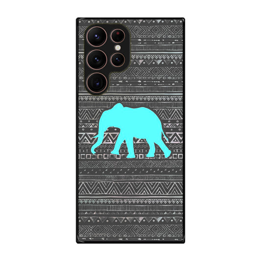 Aztec Elephant Turquoise Galaxy S22 Ultra 5G Case