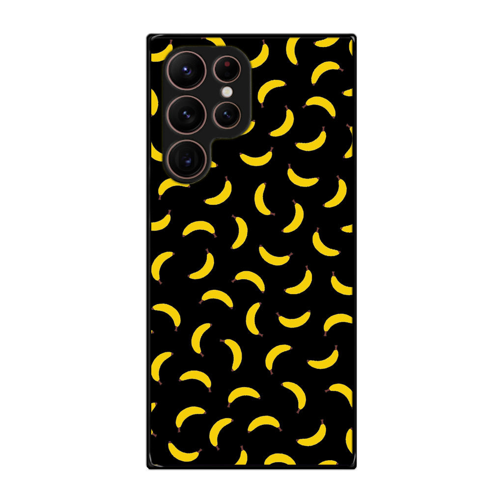 Bananas Fruit Pattern Black Galaxy S22 Ultra 5G Case