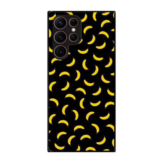 Bananas Fruit Pattern Black Galaxy S22 Ultra 5G Case