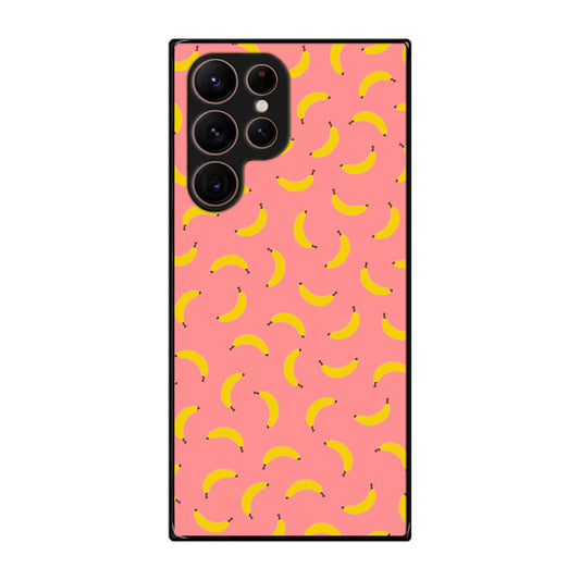 Bananas Fruit Pattern Pink Galaxy S22 Ultra 5G Case