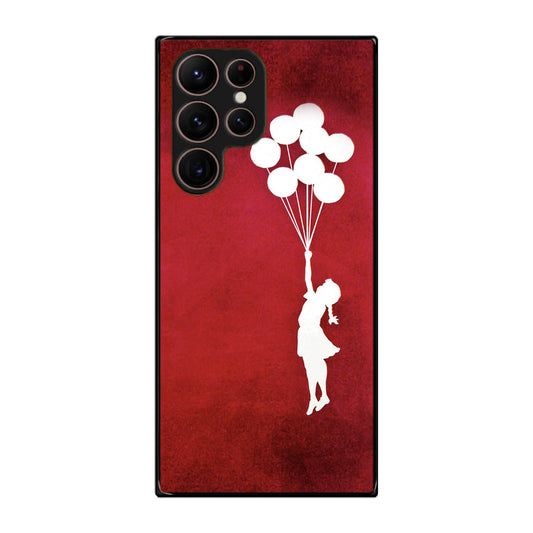 Banksy Girl With Balloons Red Galaxy S22 Ultra 5G Case