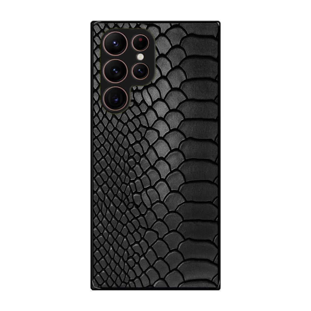 Black Snake Skin Texture Galaxy S22 Ultra 5G Case