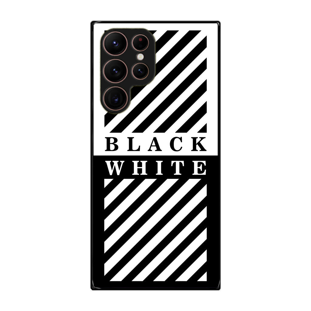 Black White Stripes Galaxy S22 Ultra 5G Case