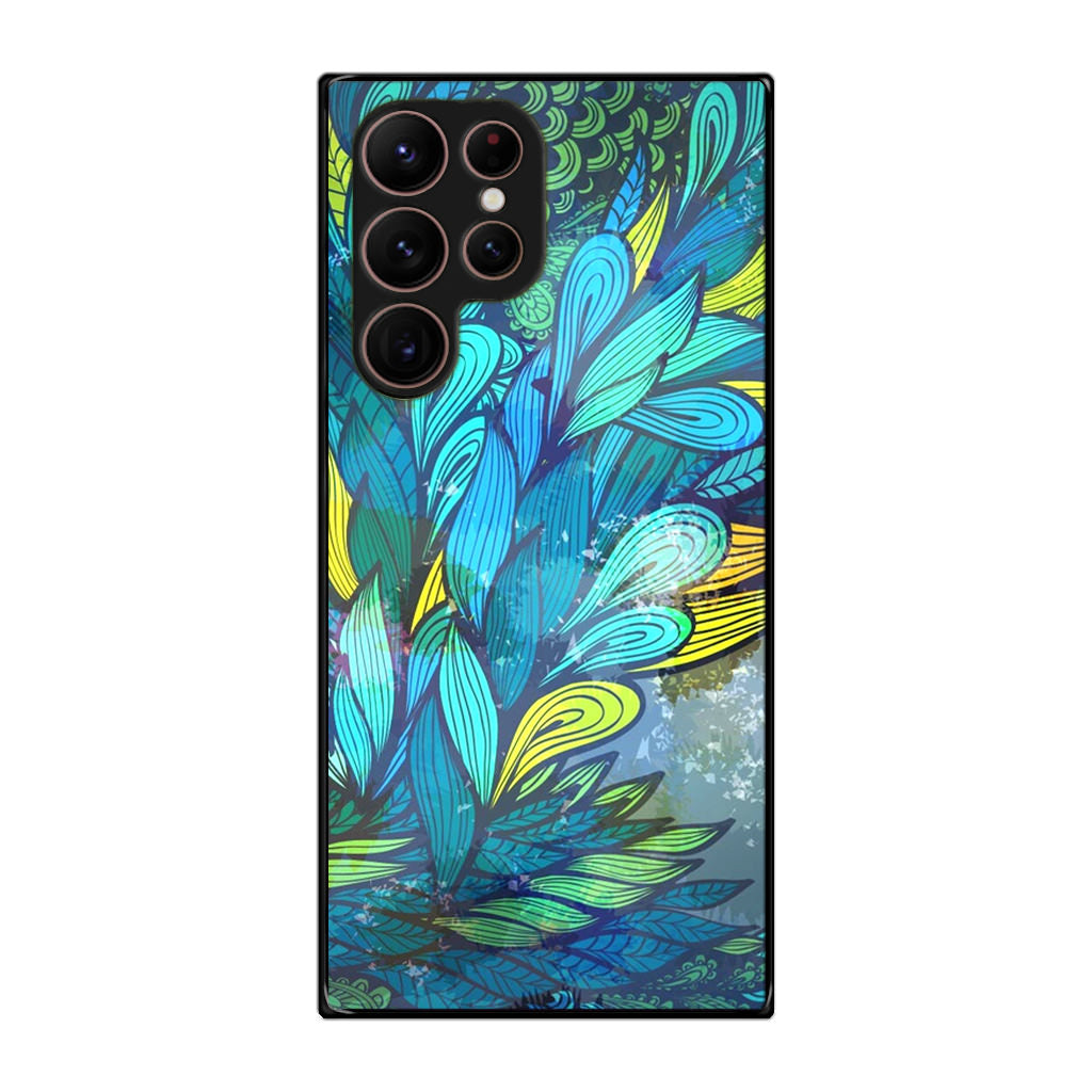 Colorful Art in Blue Galaxy S22 Ultra 5G Case