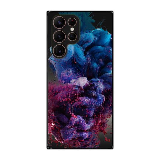 Colorful Dust Art on Black Galaxy S22 Ultra 5G Case