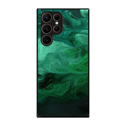 Green Abstract Art Galaxy S22 Ultra 5G Case