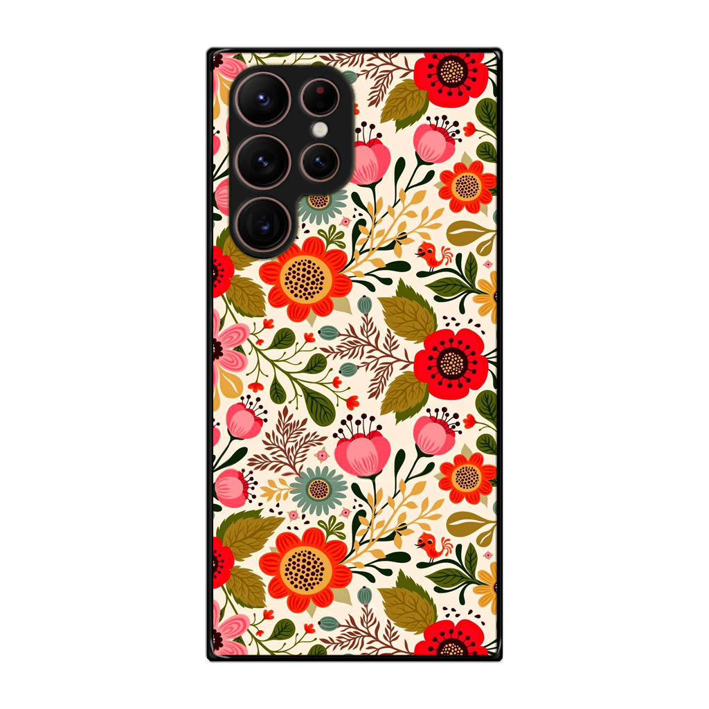 Hello Spring Pattern Galaxy S22 Ultra 5G Case