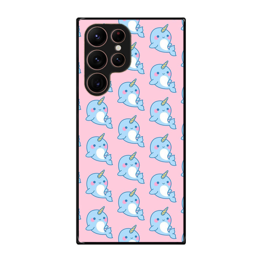Horned Whales Pattern Galaxy S22 Ultra 5G Case