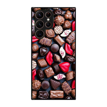 I Love Choco Pattern Galaxy S22 Ultra 5G Case