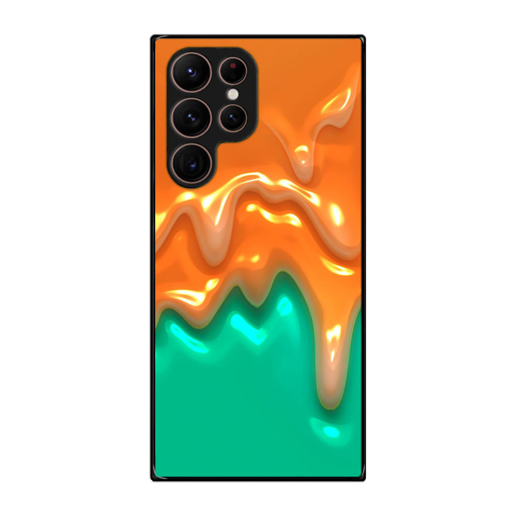 Orange Paint Dripping Galaxy S22 Ultra 5G Case