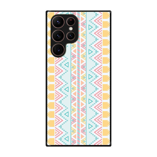 Peach Aztec Pattern Galaxy S22 Ultra 5G Case