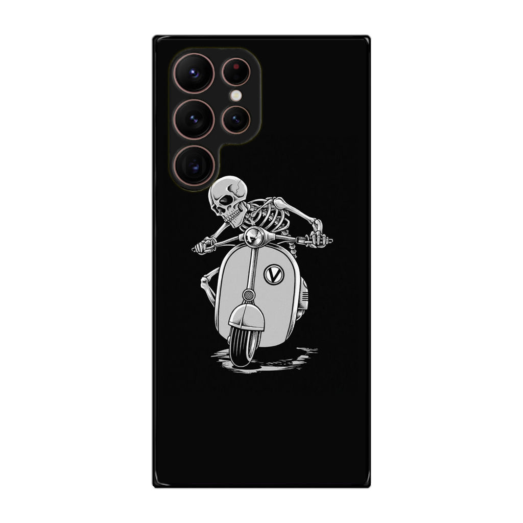 Skeleton Rides Scooter Galaxy S22 Ultra 5G Case