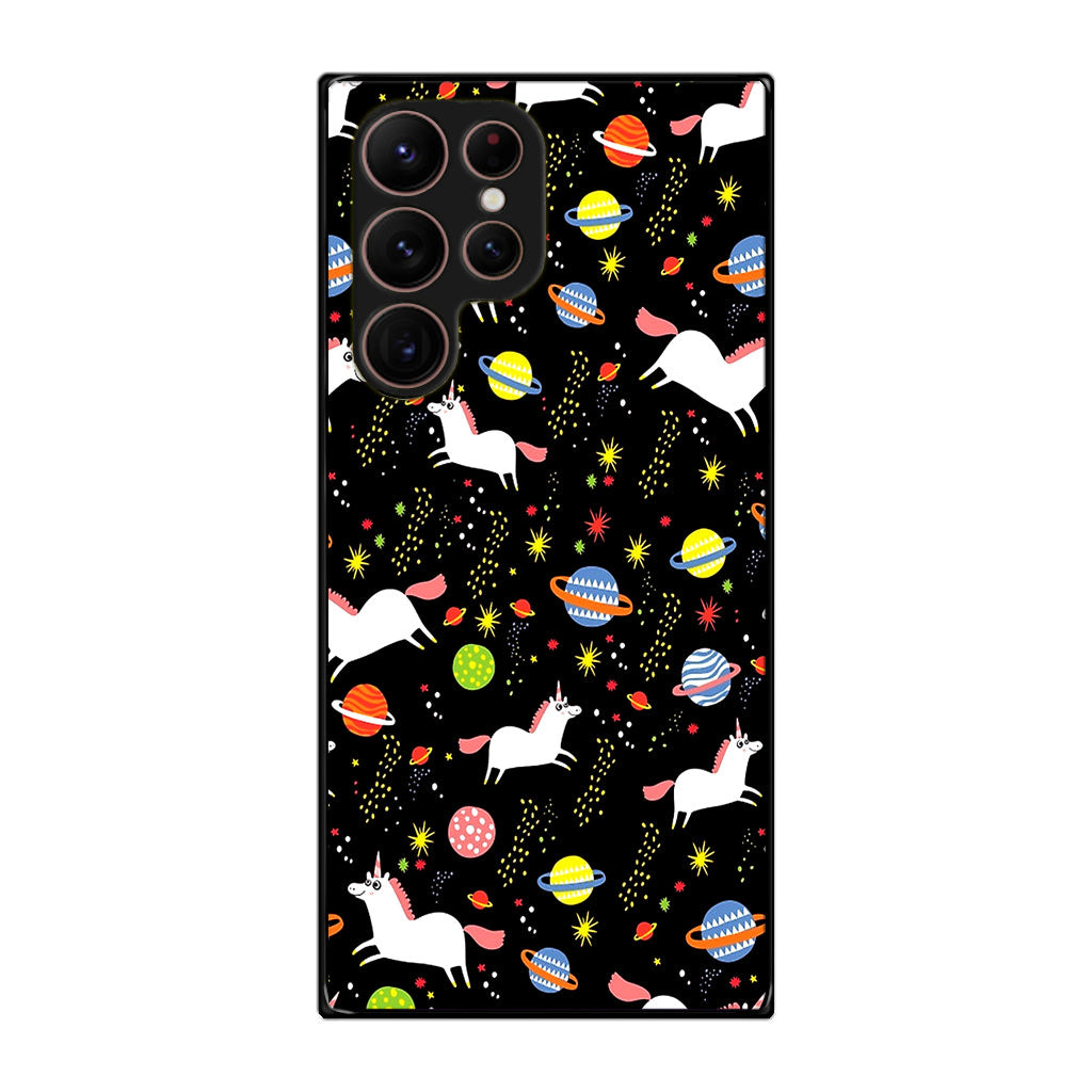 Space Unicorn Pattern Galaxy S22 Ultra 5G Case