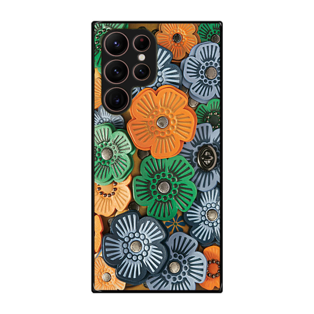 Tea Rose Applique Galaxy S22 Ultra 5G Case