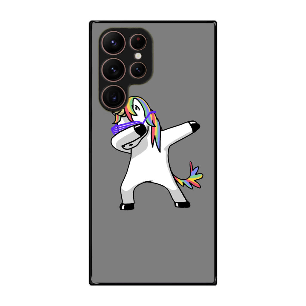 Unicorn Dabbing Grey Galaxy S22 Ultra 5G Case