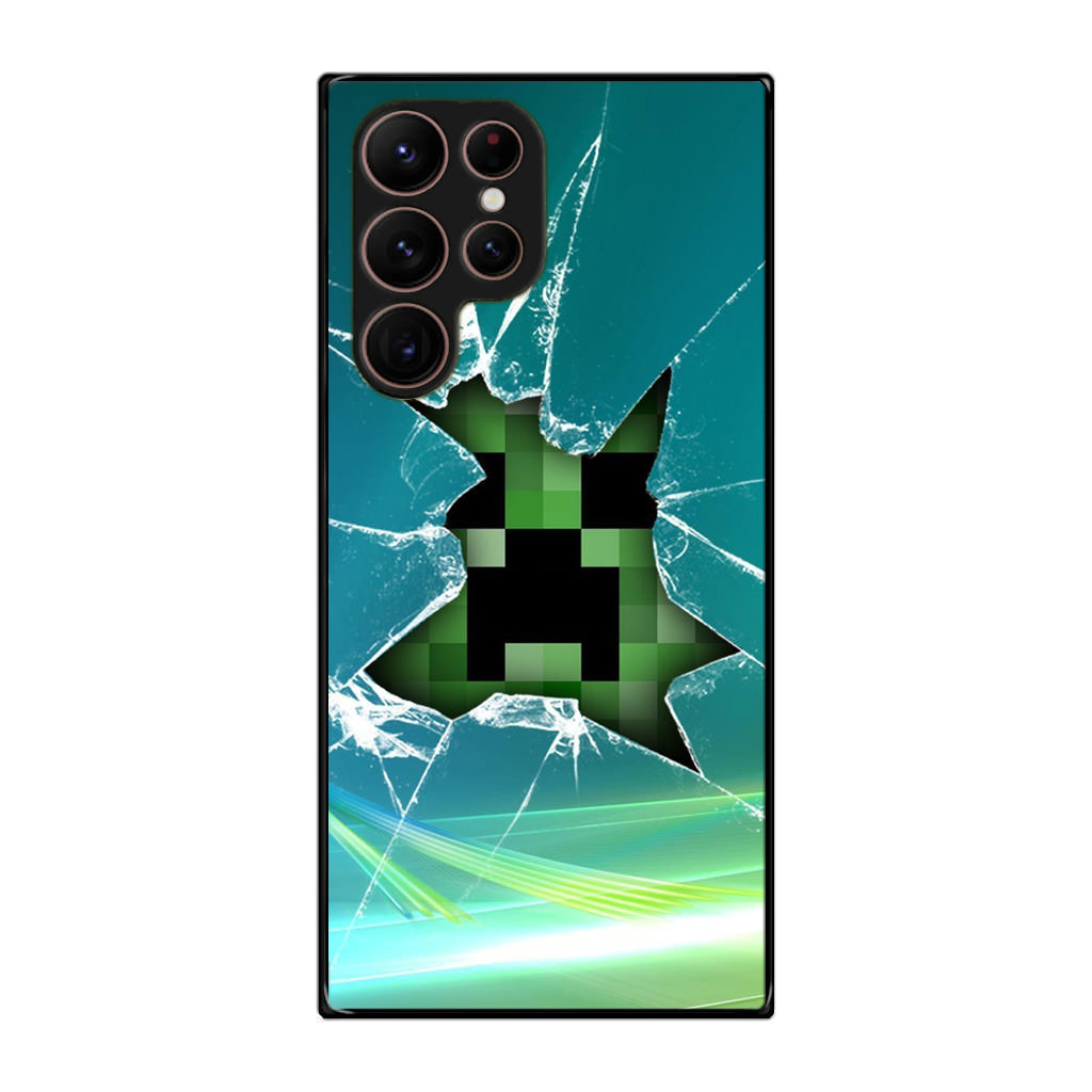 Creeper Glass Broken Green Galaxy S22 Ultra 5G Case