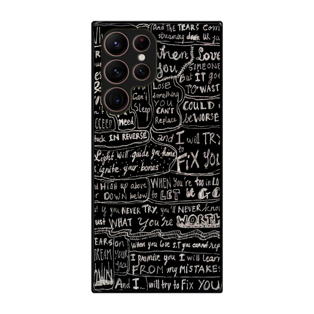 Fix You Lyrics Galaxy S22 Ultra 5G Case