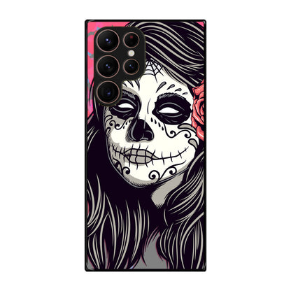 Girl Skull Flower Galaxy S22 Ultra 5G Case