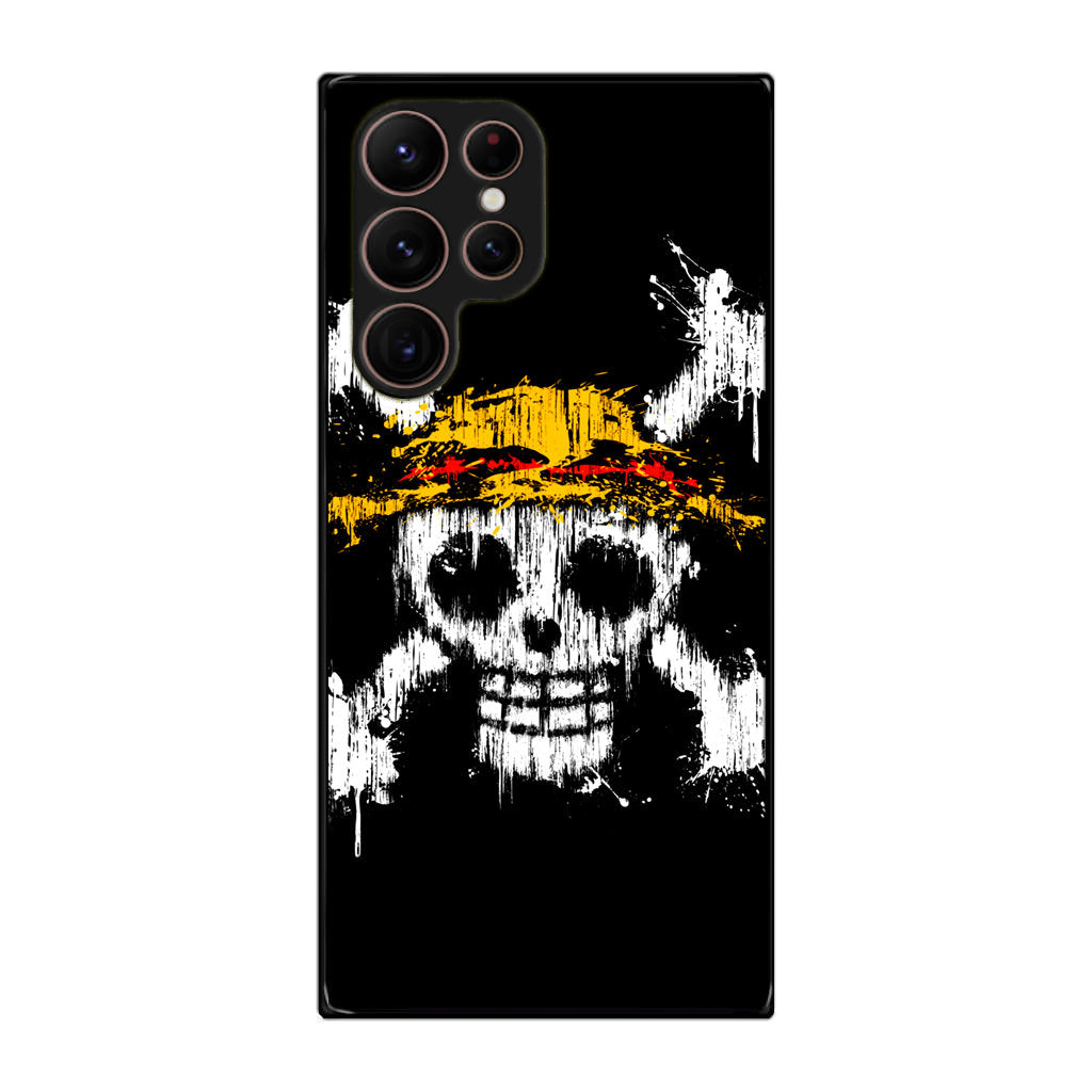 Straw Hat Pirate Logo Paint Galaxy S22 Ultra 5G Case