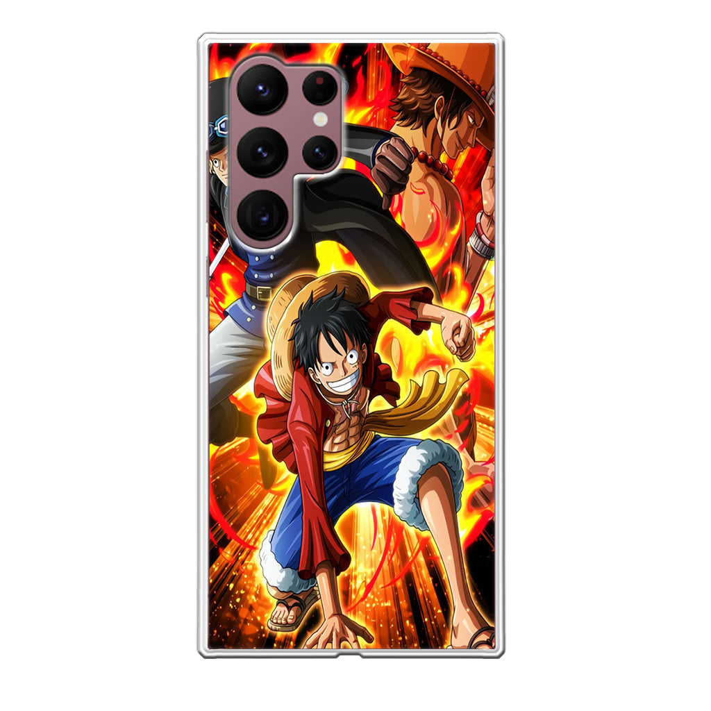 Ace Sabo Luffy Brotherhood Galaxy S22 Ultra 5G Case