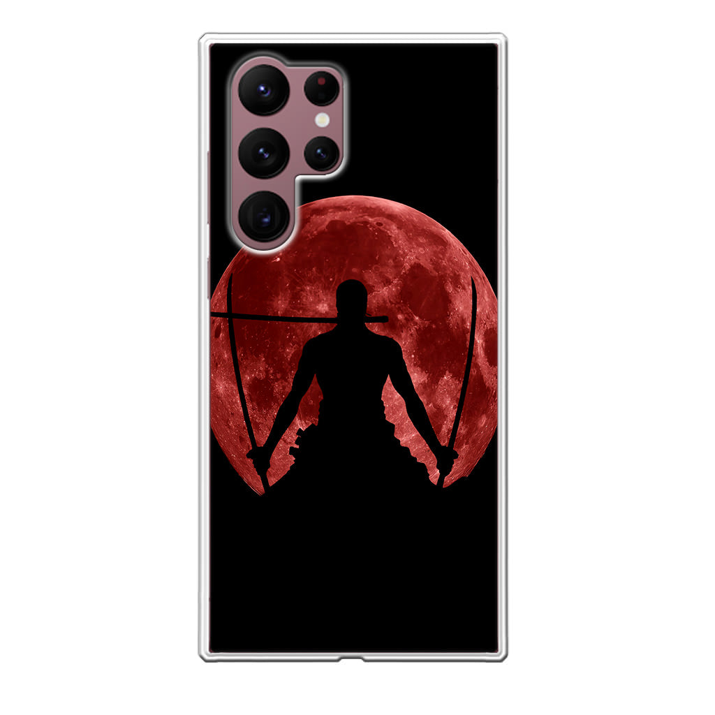 Silhouette Of Zoro In Santoryu Mode Galaxy S22 Ultra 5G Case