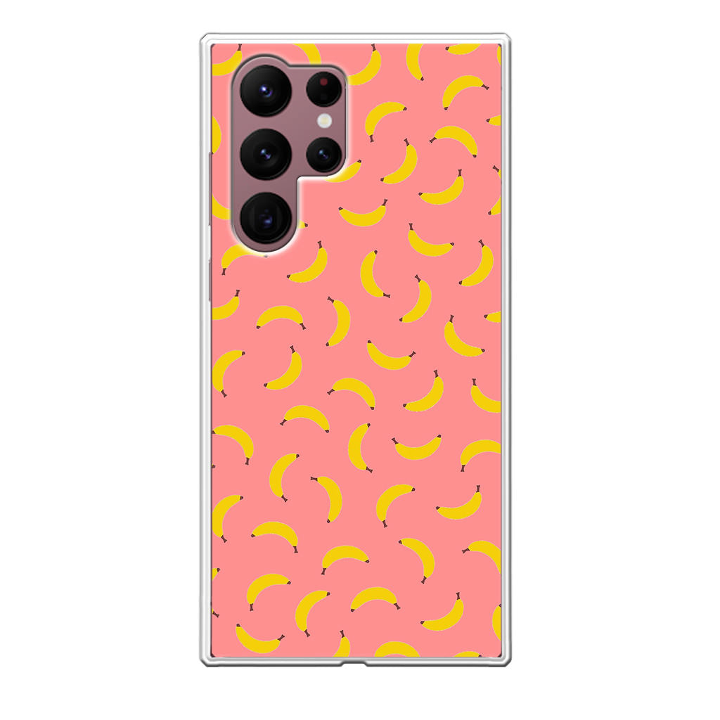 Bananas Fruit Pattern Pink Galaxy S22 Ultra 5G Case