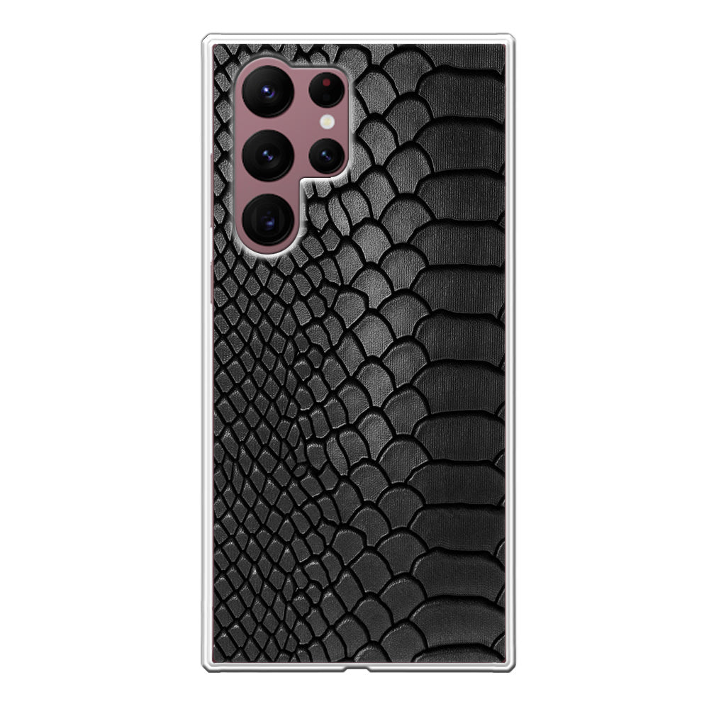 Black Snake Skin Texture Galaxy S22 Ultra 5G Case