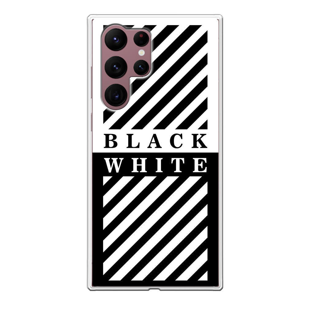 Black White Stripes Galaxy S22 Ultra 5G Case