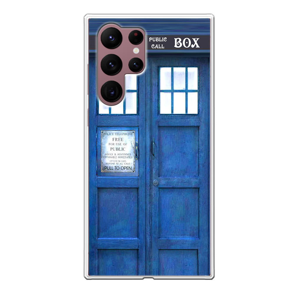 Blue Police Call Box Galaxy S22 Ultra 5G Case