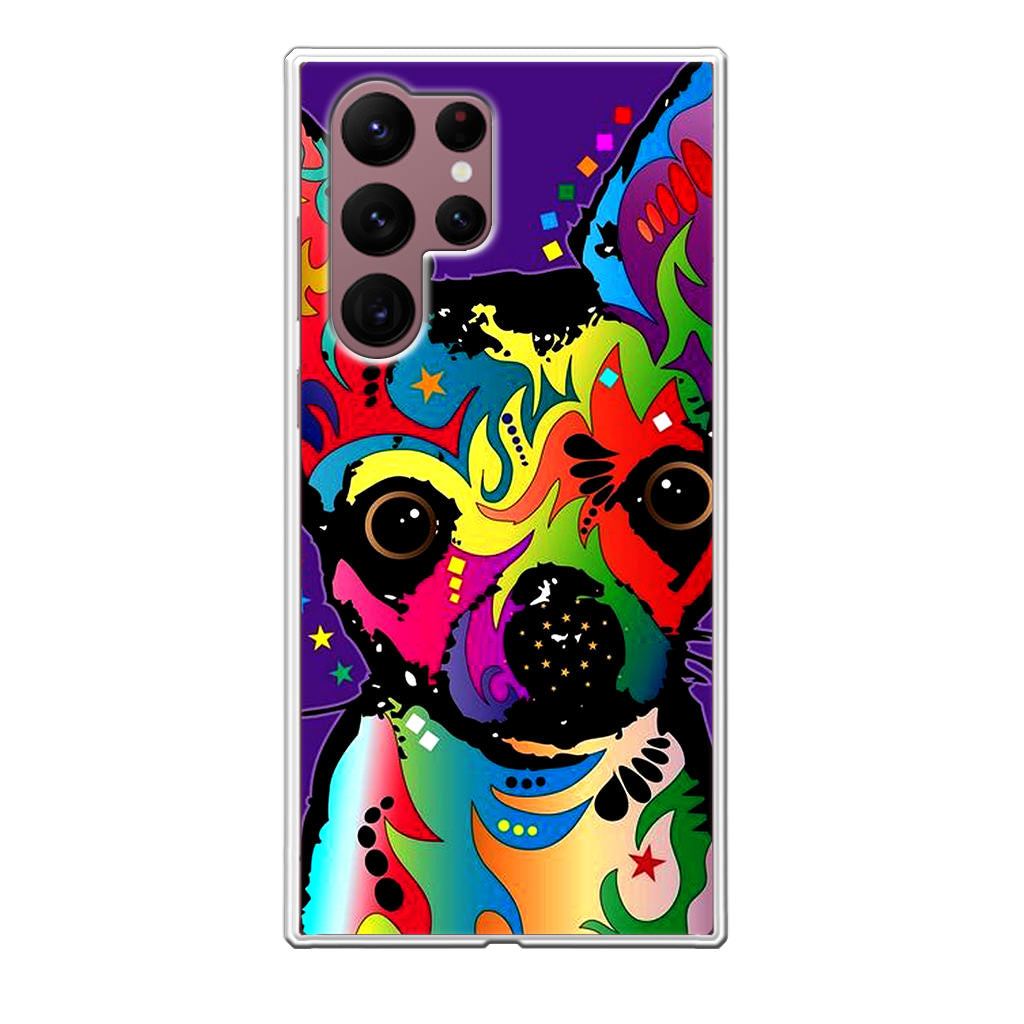 Colorful Chihuahua Galaxy S22 Ultra 5G Case