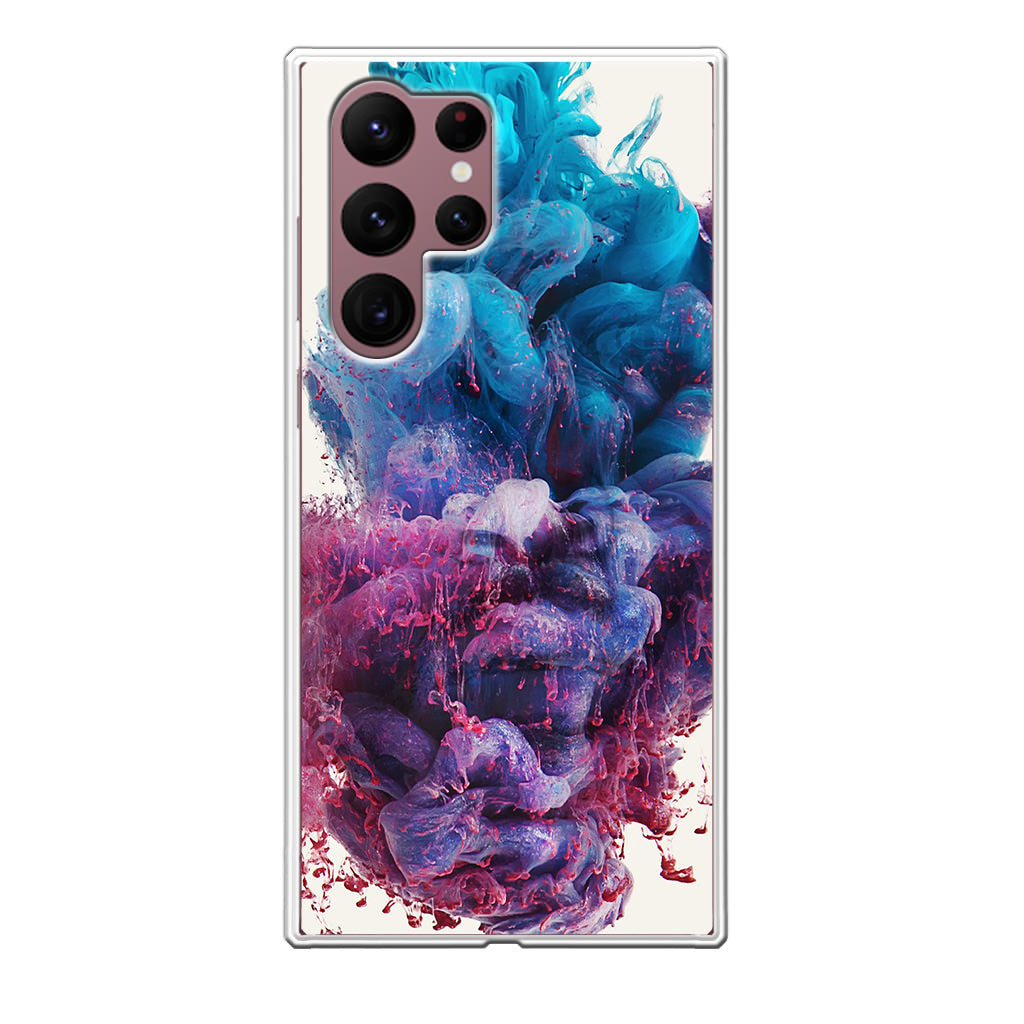 Colorful Dust Art on White Galaxy S22 Ultra 5G Case