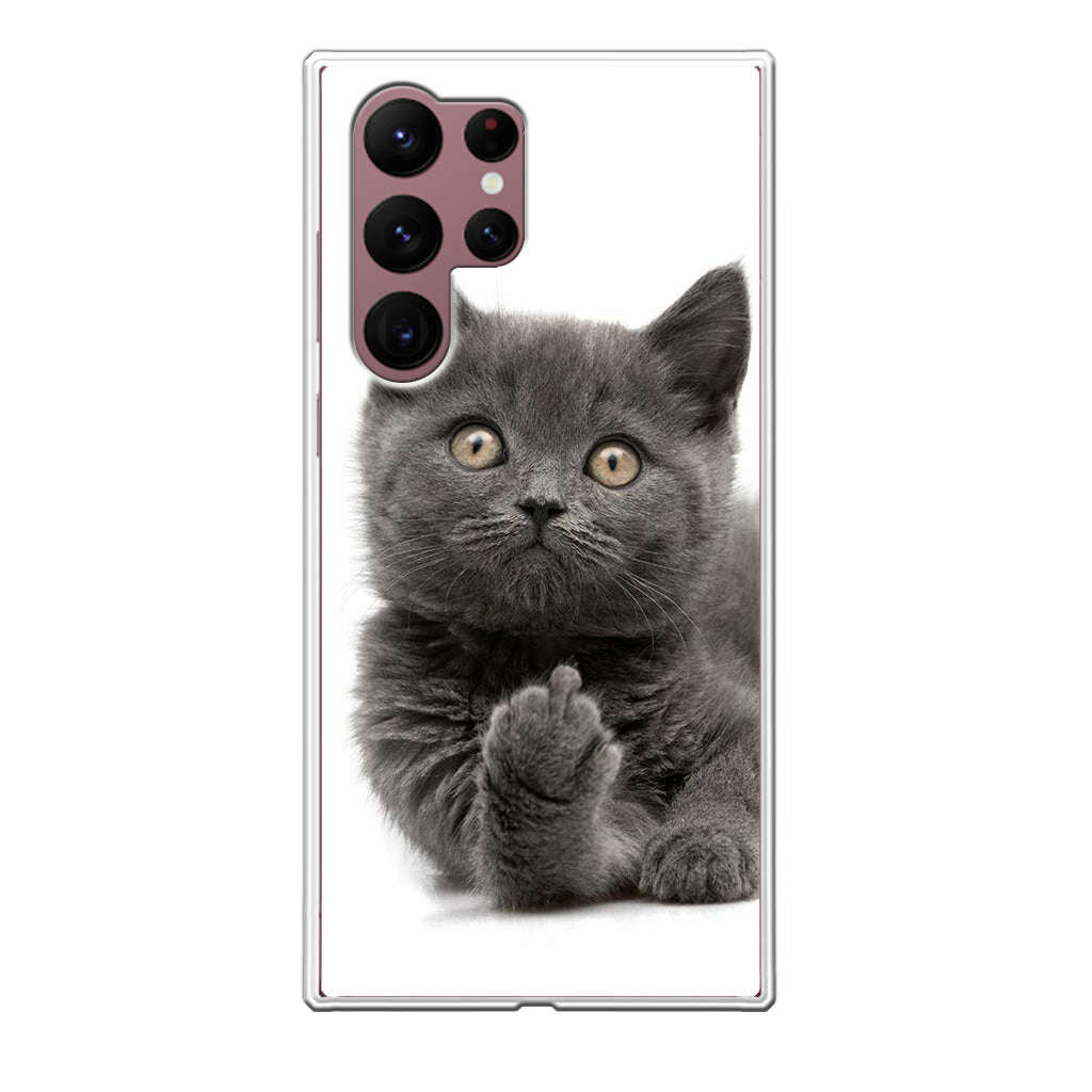 Finger British Shorthair Cat Galaxy S22 Ultra 5G Case