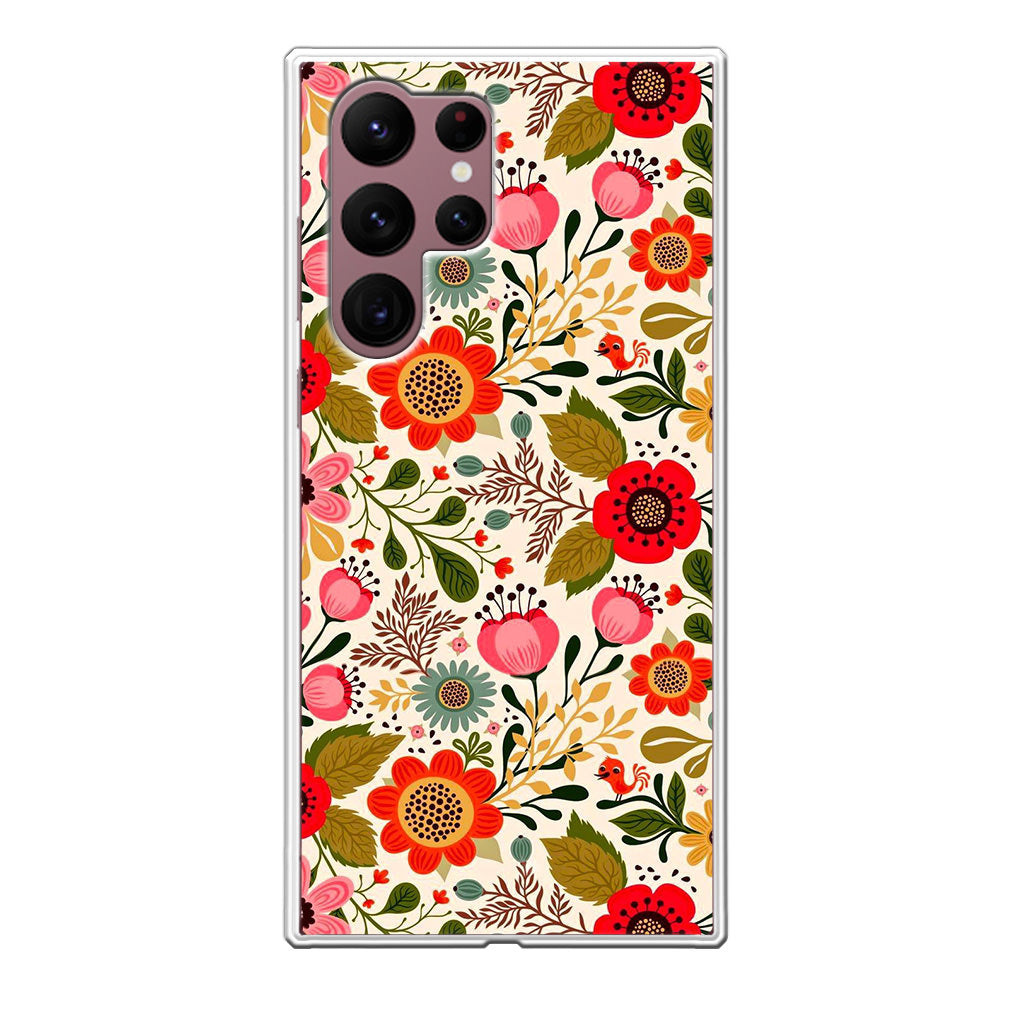 Hello Spring Pattern Galaxy S22 Ultra 5G Case