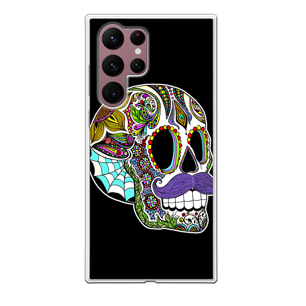 Mustache Sugar Skull Galaxy S22 Ultra 5G Case