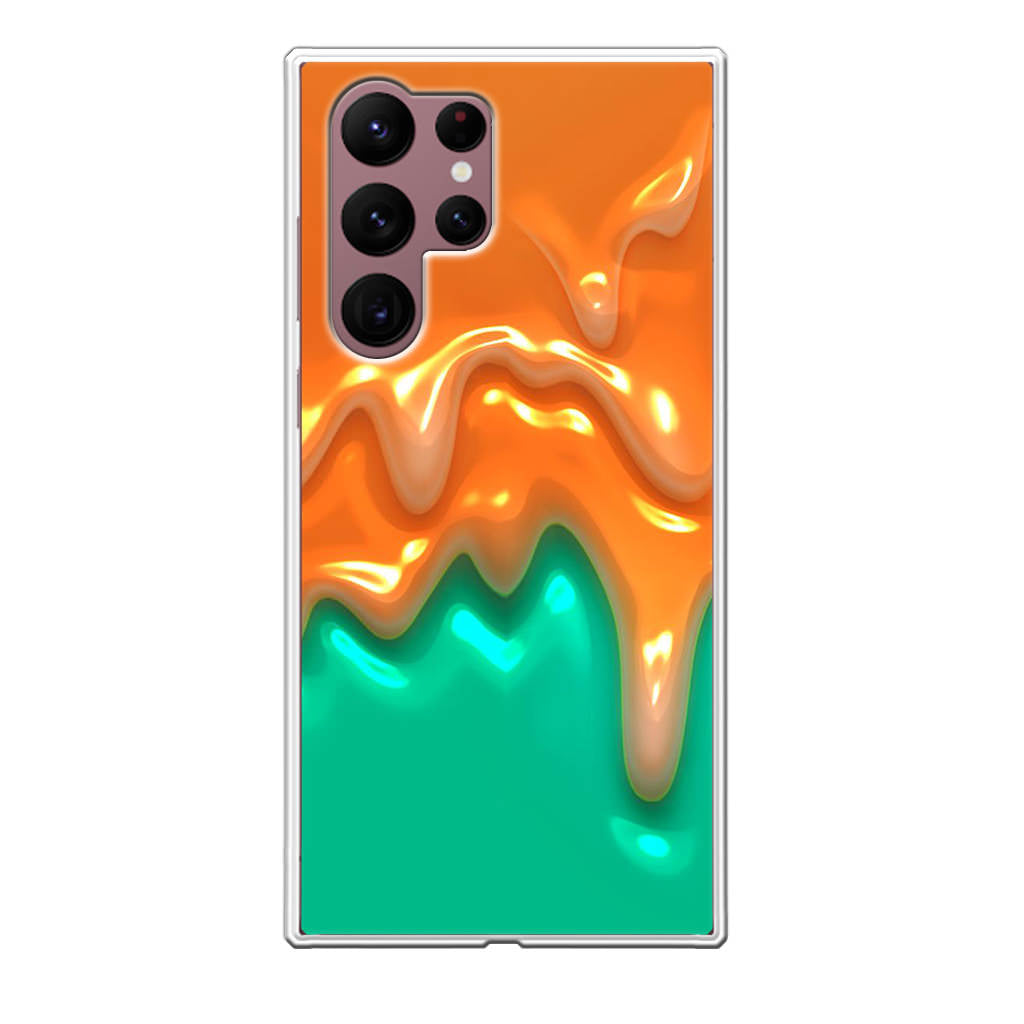 Orange Paint Dripping Galaxy S22 Ultra 5G Case