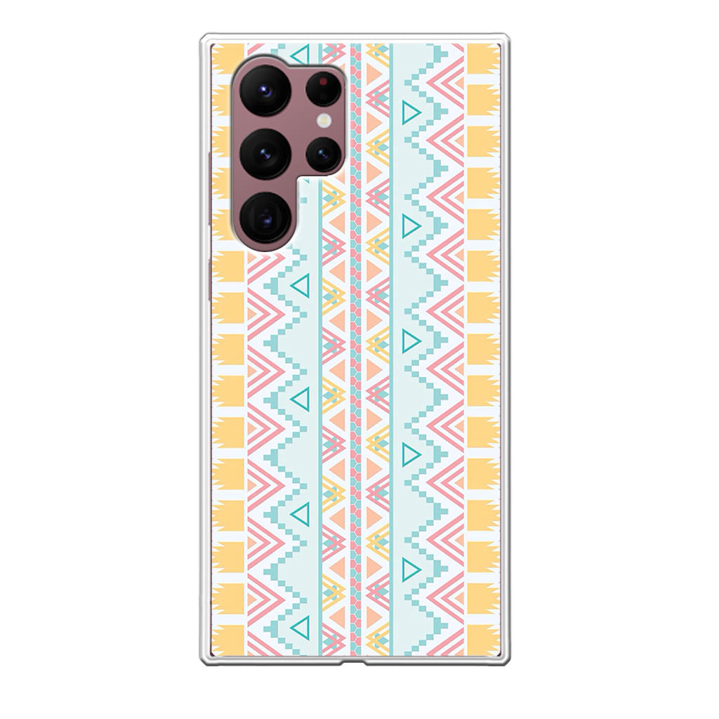 Peach Aztec Pattern Galaxy S22 Ultra 5G Case