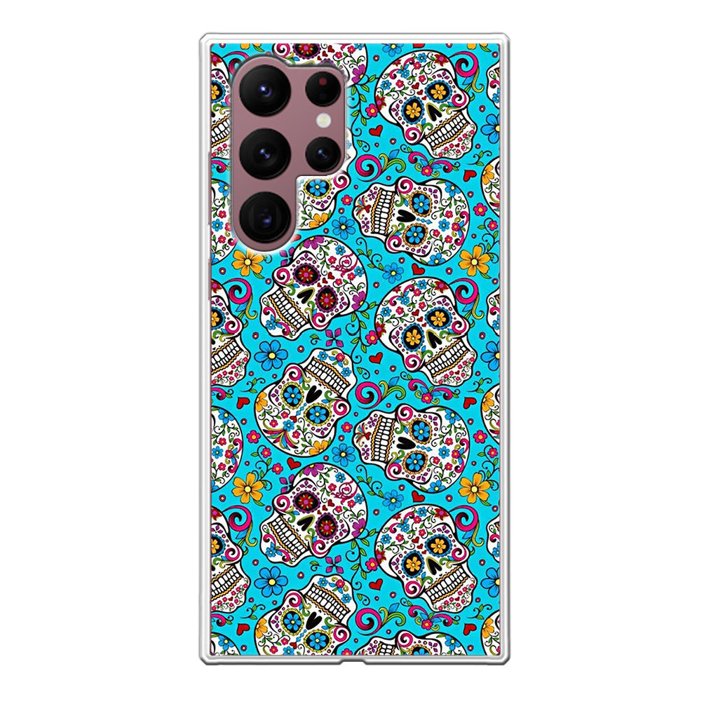 Skull Floral Sugar Galaxy S22 Ultra 5G Case