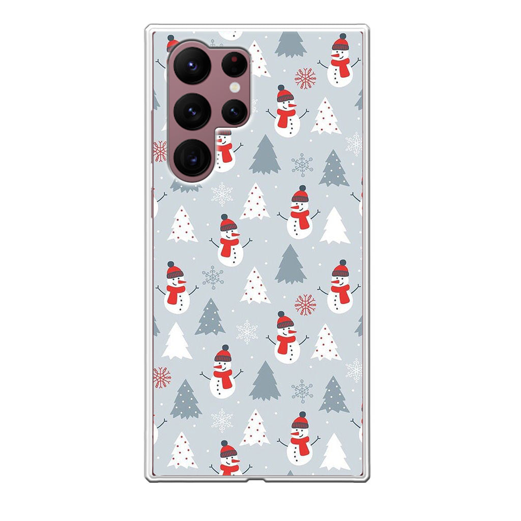 Snowmans Pattern Galaxy S22 Ultra 5G Case