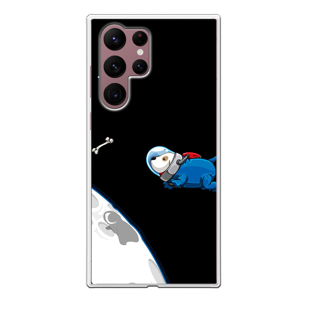 Space Dog Chasing A Bone Galaxy S22 Ultra 5G Case