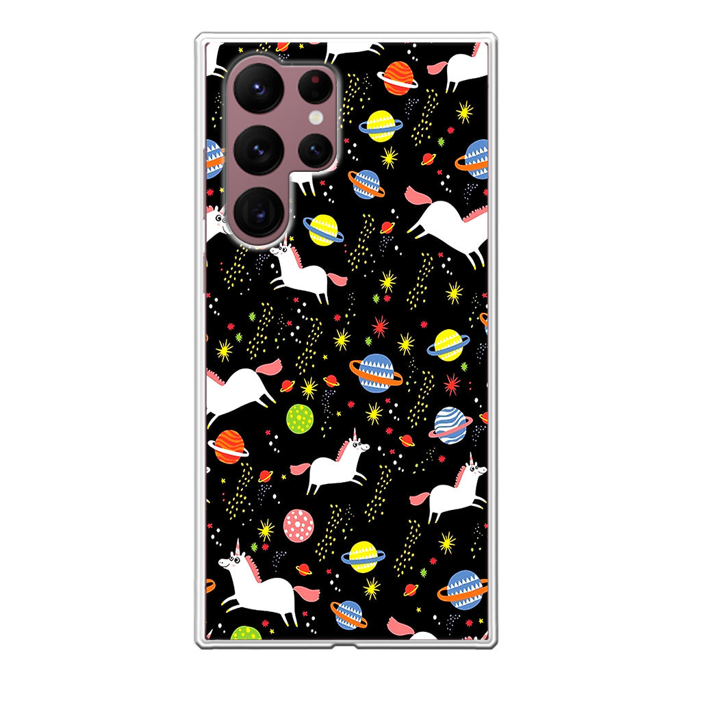 Space Unicorn Pattern Galaxy S22 Ultra 5G Case